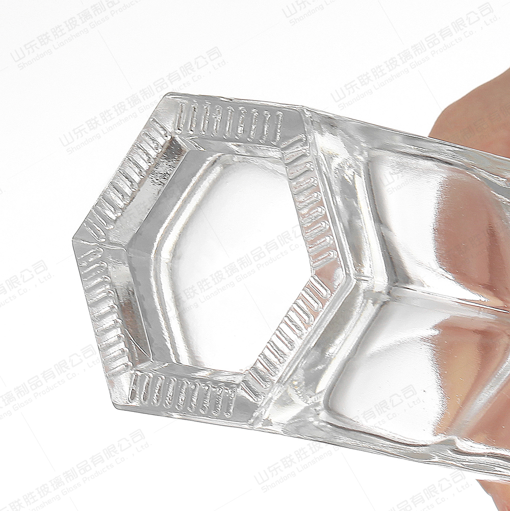 Surface Handling Hot Stamping 500ml Hexagon Glass Bottle for Wine and Handling