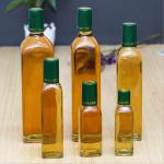 250ml / 500ml / 750ml Glass Olive Oil Bottle With Dust Cap Clear Color