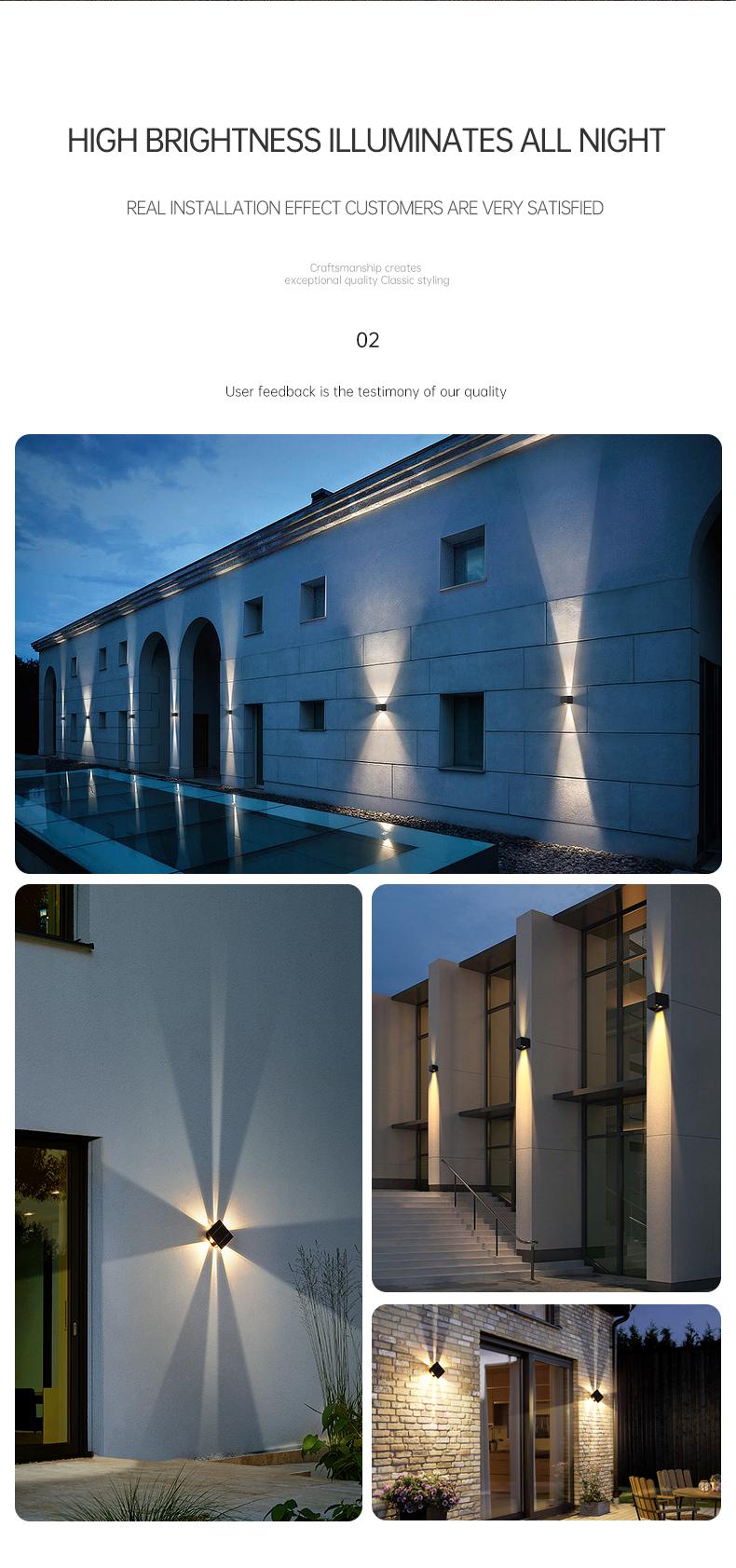 Dusk to Dawn 3.7V 1300mAh Wall Mounted Solar Light Up And Down outdoor lamp