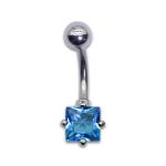 Blue Cubic Zirconia Belly Button Piercings Jewelry 6mm Crystal