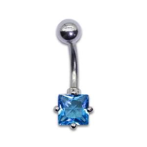 China Blue Cubic Zirconia Belly Button Piercings Jewelry 6mm Crystal wholesale