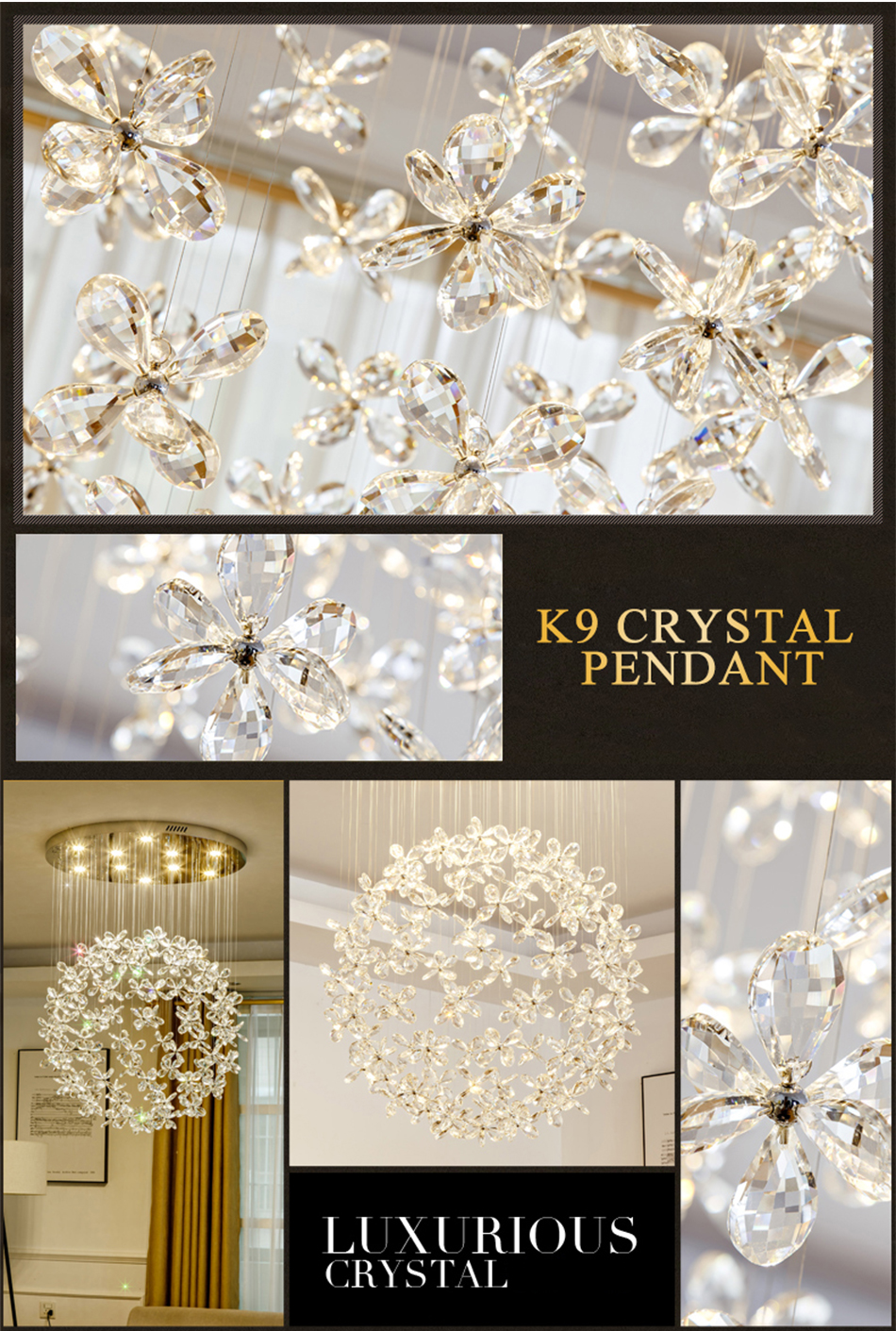 Modern Luxury Crystal Led Ceiling Chandelier For Living Room Large Butterfly Light hanging lamp（WH-NC-51）