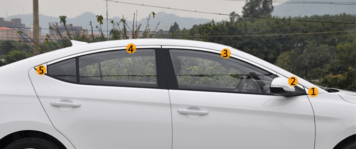 Hyundai Elantra 2016 Avante Auto Window Trim , Stainless Steel Trim Stripe