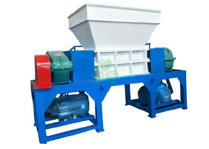 Twin Shaft Waste Tire Shredder Machine With High Strength Moving Blade