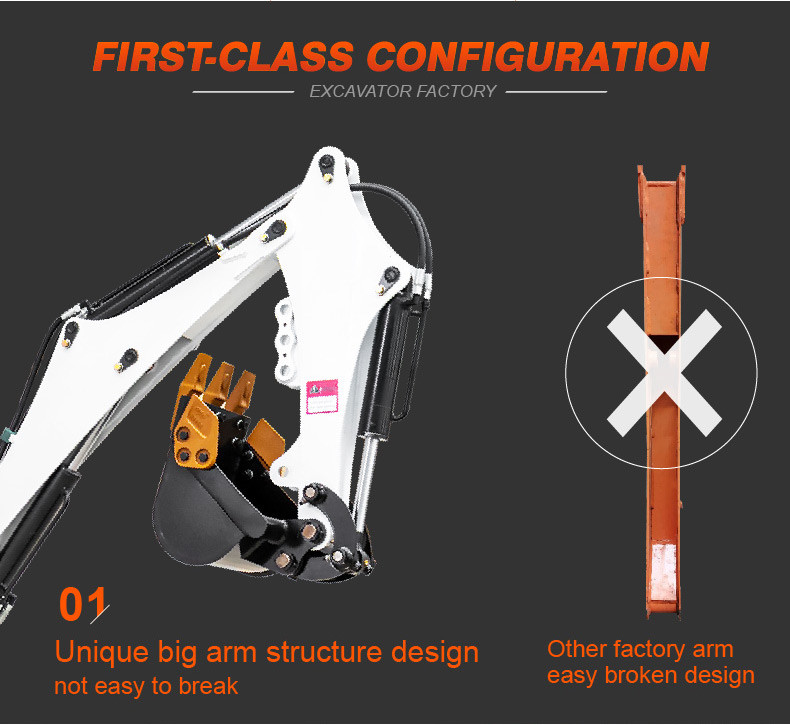 Energy Saving Mini Diesel Excavator 800kg 12hp With Customized Protective Cover