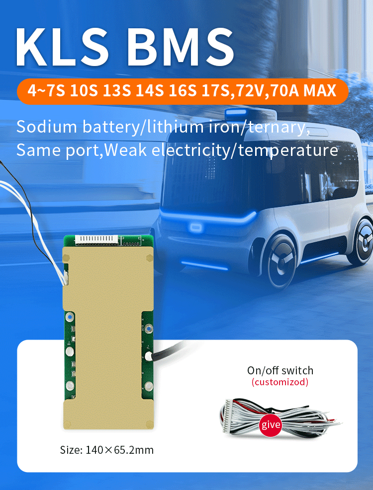 Custom 10S 13S 14S 16S 17S 54v 60a 70a Lithium Ion Battery BMS With Balance Function