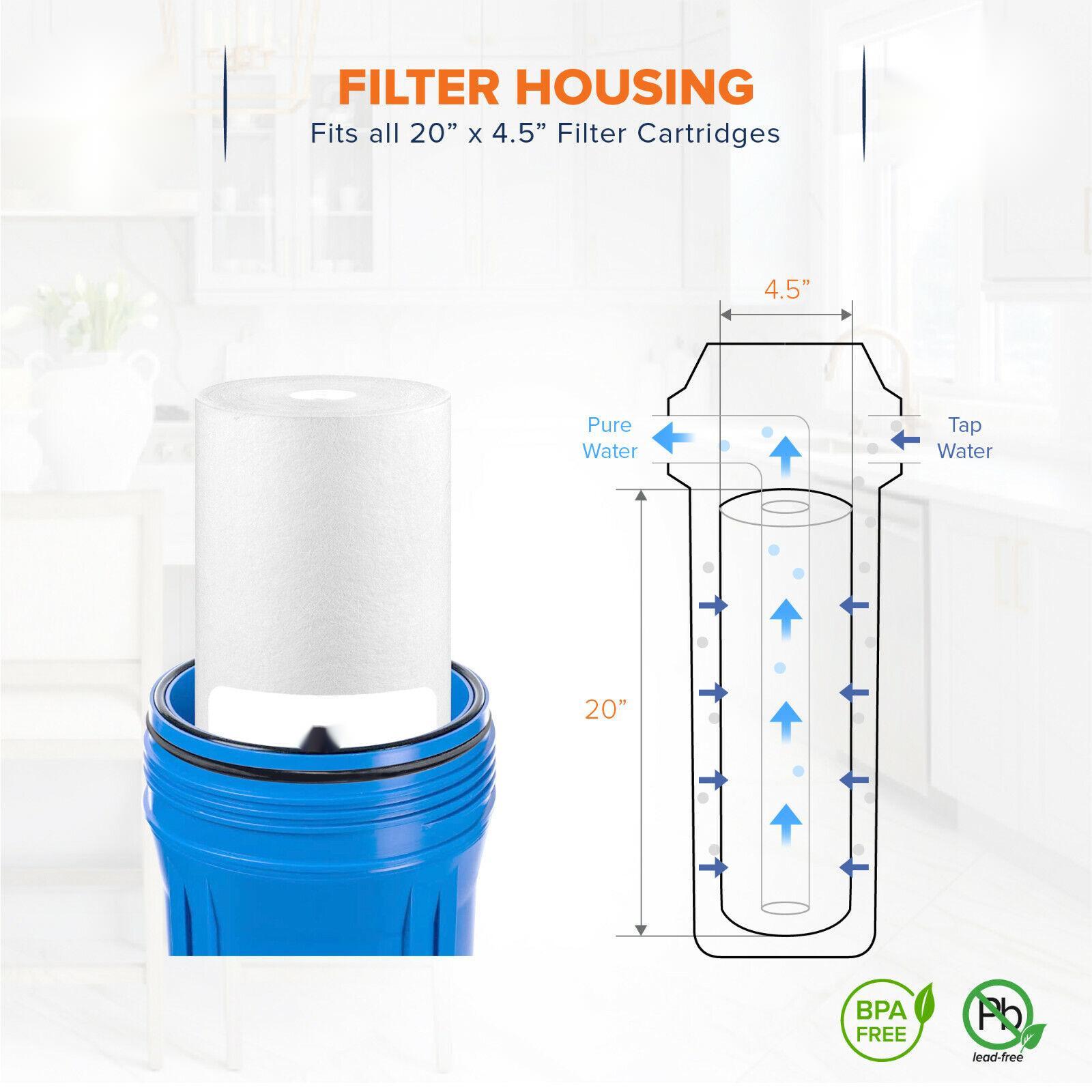 10 PP Micron Sediment Filter Cartridge 20" x 4.5" Big Blue Weight KG 1 kg and Durable