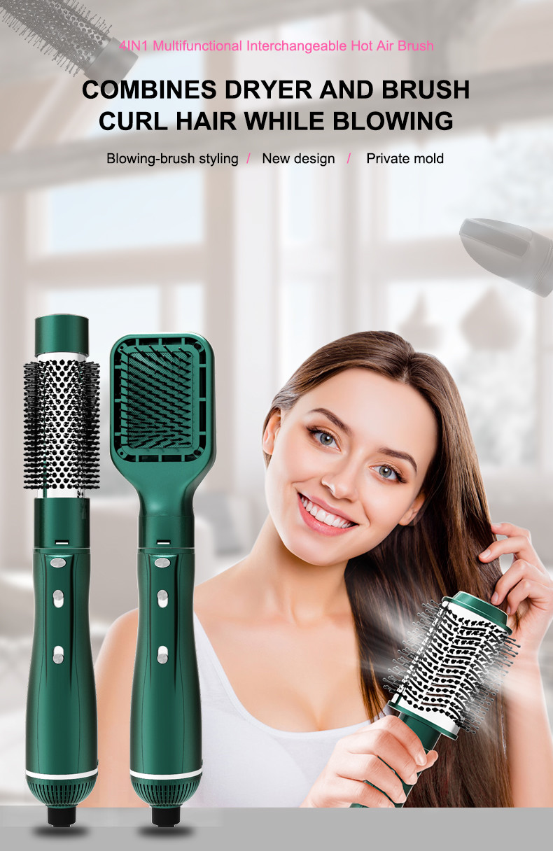 Mestar Hair Dryer Straightener Curler And Volumizer Brush 4 In 1