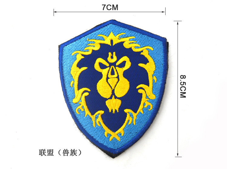 Plastic Backing Embroidered Sew On Badges Customized Logo Garment / Caps Usage