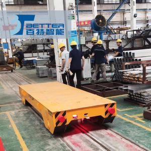 China 110ton Steel Industrial Rail Electric Transfer Trolley Cart for Sale wholesale