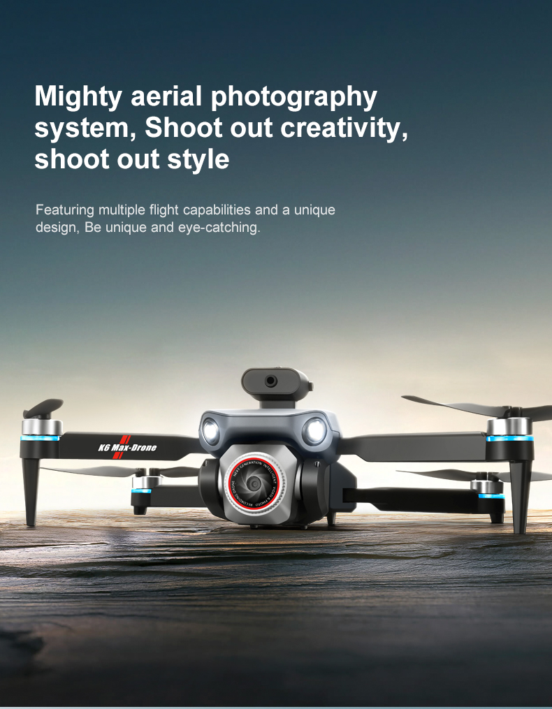 NO Private Mold K6 Mini Drone with 4k Dual Camera Wifi Fpv 360 Obstacle Avoidance Folding Quadcopter Helicopter Gifts