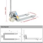 CE Approval Stainless Steel Hand Pallet Truck , Hygienic 2000kg Pallet Truck