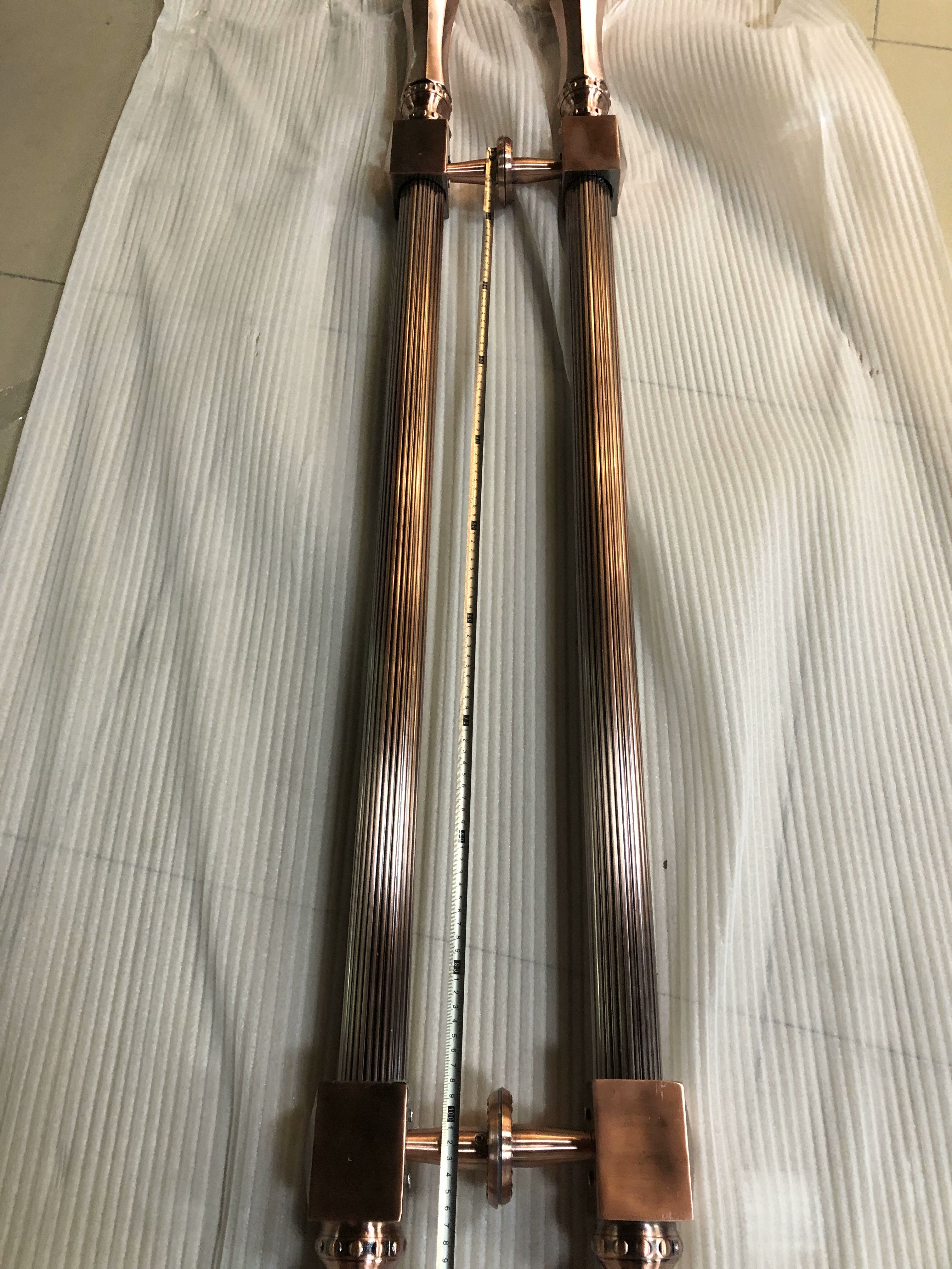 Door Window Handles for Luxurious Hotel Entrance Antique Copper Gate Pull Handles