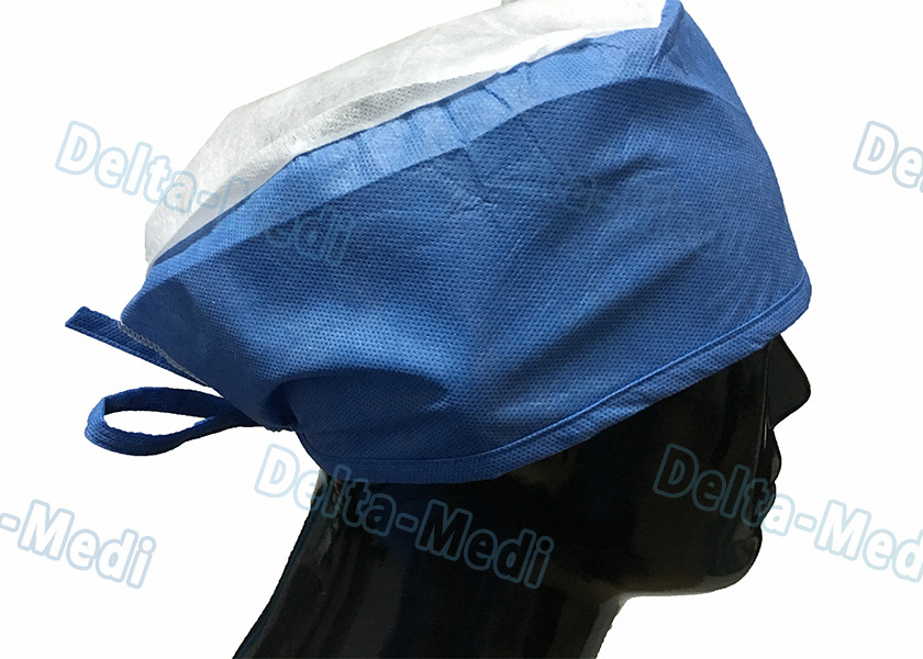 Doctor' S Disposable Medical Caps With White Crown , Breathable Disposable Operating Room Hats