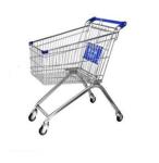 Steel Wire Shopping Trolley Grocery , Supermarket Folding Wire Shopping Cart