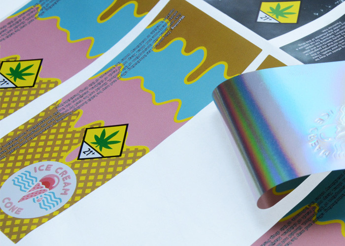 Laser Hologram Personalised Self Adhesive Labels With Special Metllic Texture
