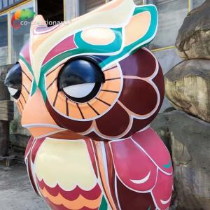 China high strength alive sound Fiberglass Animal Statues Lighting Animatronic Owl wholesale