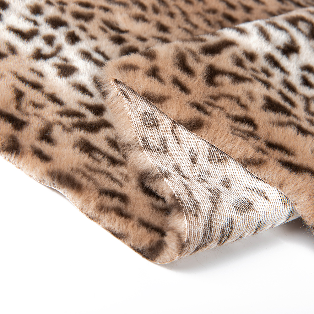 Customized Printed Faux Rabbit Fur Fabric for Garment 100% Polyester Plush Wind Proof
