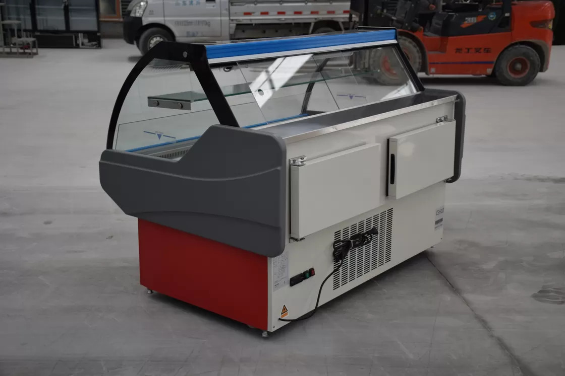 200L Single Temperature Commercial Display Freezer Deli Case Butcher Meat Showcase