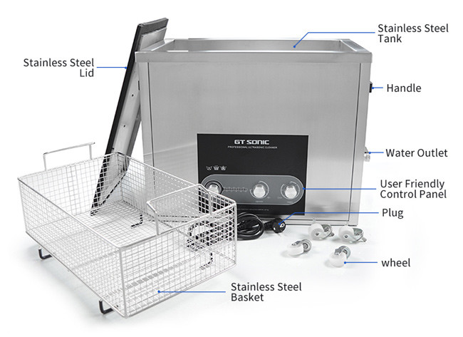 Large 800W 28KHz Parts Ultrasonic Cleaner Industrial Use With Basket