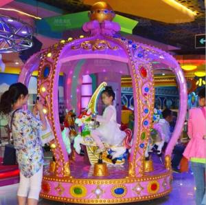 China kids amusement rides royal crown carousel horse ride for sale wholesale