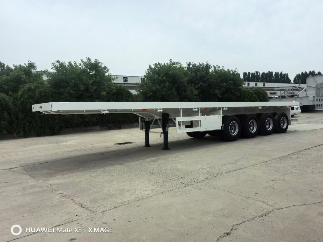 Heavy Truck 40FT Flatbed Cargo Shipping Container Transport Skeletal Chassis Semi Truck Trailer