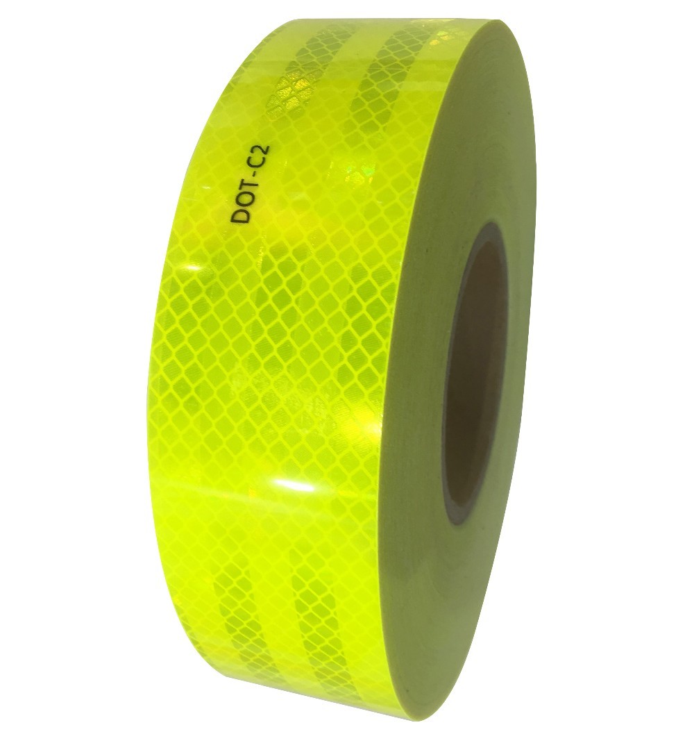 Fluorescent Yellow DOT-C2 Truck Reflective Conspicuity Tape For Warning
