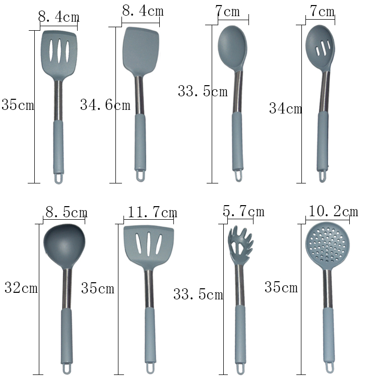 Food Grade Silicone Spatula Kitchenaid Customized 15 Pieces Utensils Set