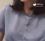 Long Double Ring Pendant Sterling Silver Necklace Charm For Women 18inch