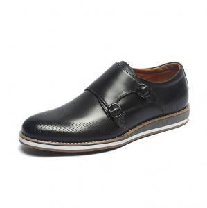 China Comfortable Black Mens Genuine Leather Casual Shoes wholesale