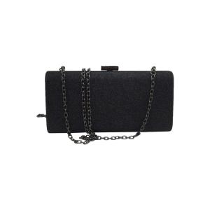 China Glitter Black Evening Clutch Bag Buckle Closure For Wedding wholesale