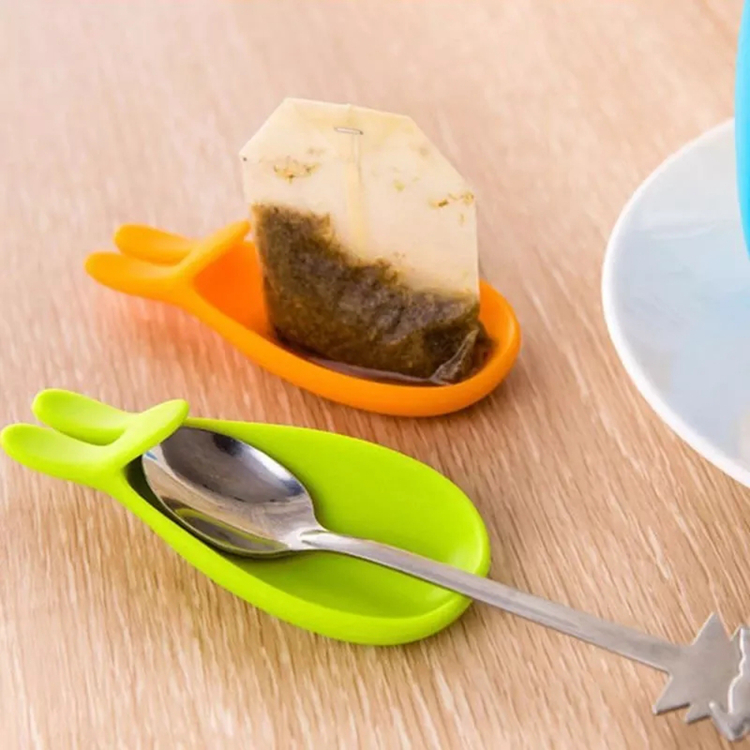 Beautiful Rabbit Tea Bag Holder Cute Silicone Cup Hanging Tool Gift Coffee Tea Spoon Holder