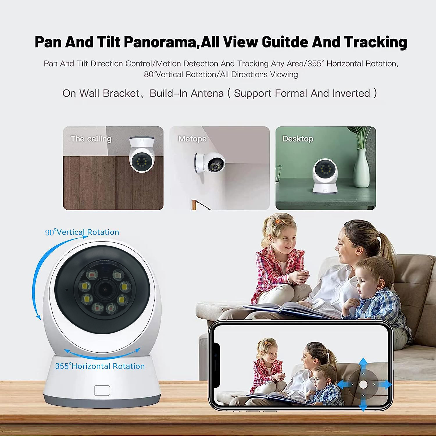 Waterproof WiFi Support 128 Memory Card CCTV Security IP Camera Outdoor Dual Lens Network Camera