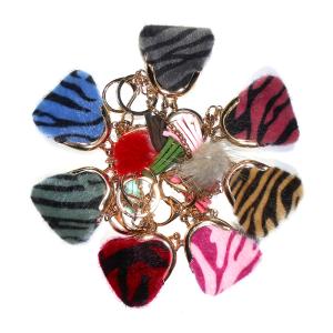 China Personalised 2cm Fur Coin Bag Keychain Brass Plating For Women wholesale