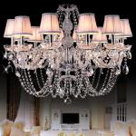 Swag Crystal Chandelier Lighting with Lampshade (WH-CY-84）