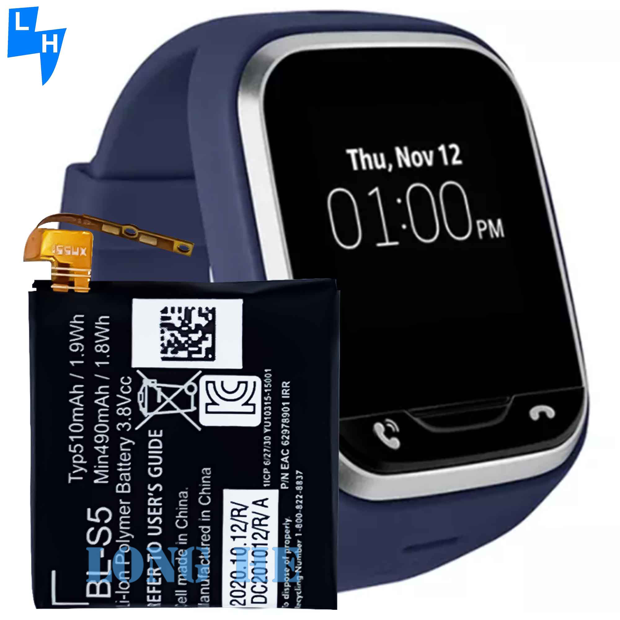 Original BL-S5 510mah Watch Battery for LG GizmoGadget VC200 Replacement SmartWatch