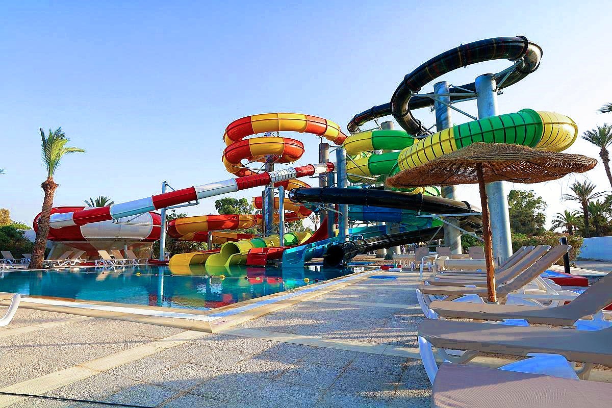 OEM Aqua Park Water Fun Game Equipment Fiberglass Water Slide For Swimming Pool