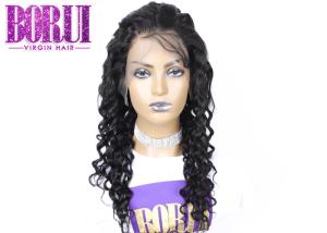 China Dyed Brazilian Human Hair Deep Wave Full Lace Wigs With Baby Hair Bleached wholesale