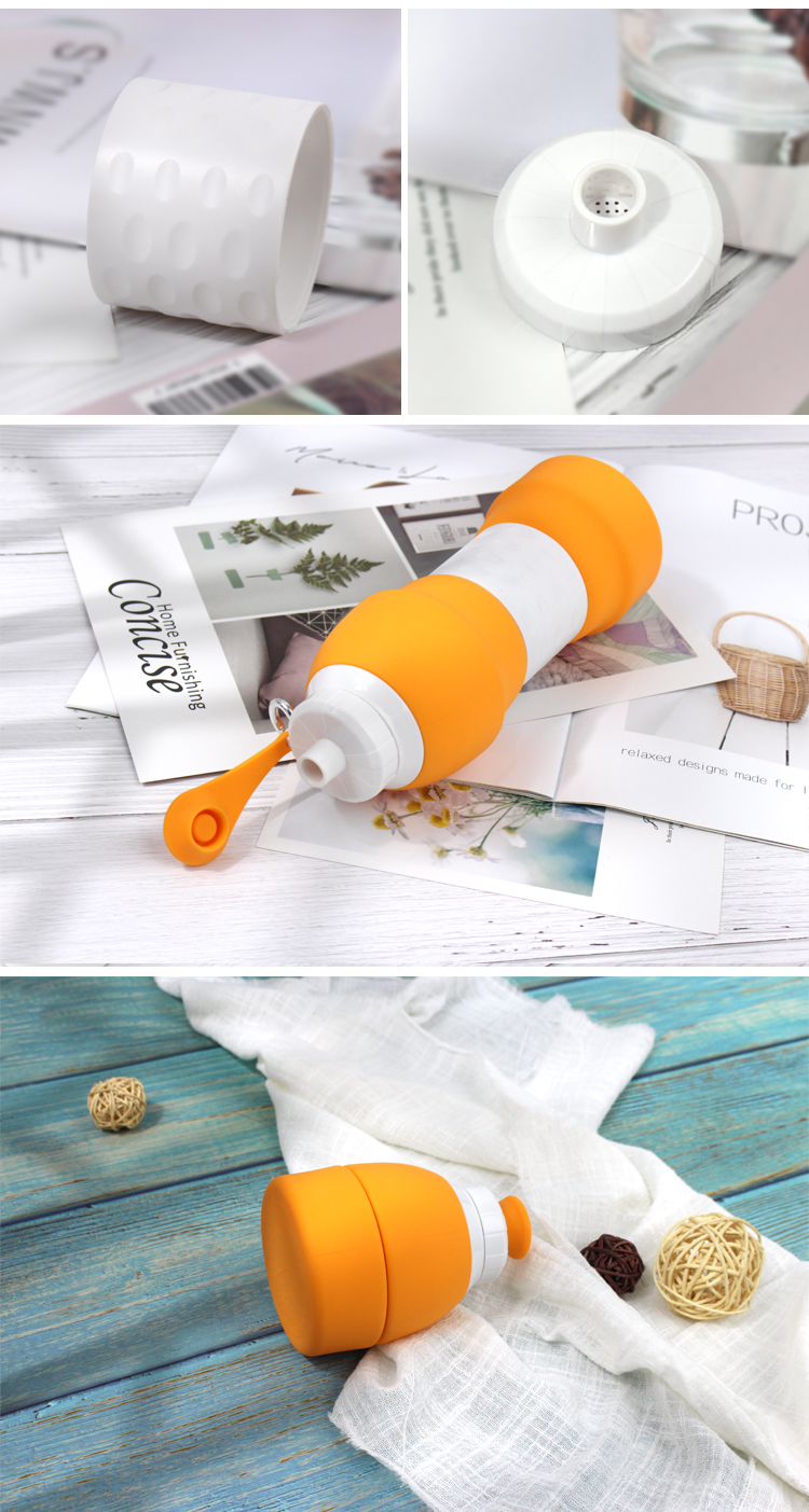Eco Friendly 580ML Unique Squeeze Silicone Sports Bottle