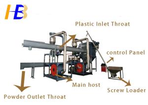 China 200 - 1200kg/h Plastic Recycling Grinder For Waste PET Bottles Recycling wholesale