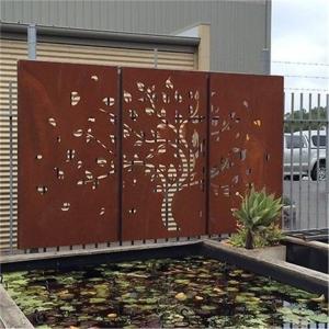 China Metal Garden Room Dividers Corten Steel Laser Cut Privacy Screen For Backyard wholesale