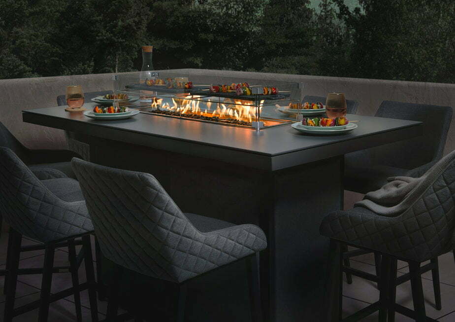 Mail Packing AJUNION All Weather Outdoor Dining Set with Firepit Table