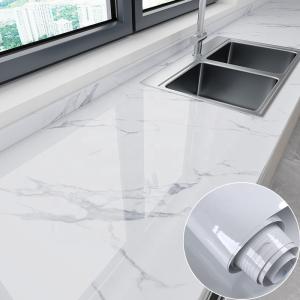 China ECO White Marble Effect Wallpaper 10m Waterproof Oil Proof Wallpaper wholesale