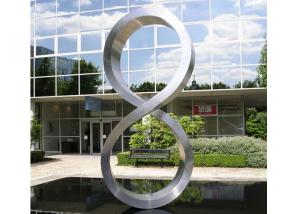 China Number Eight Large Steel Sculptures , Stainless Steel Garden Sculptures wholesale