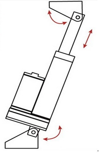Small linear actuator for snow plough, 75mm stroke, 600N load, IP65, 12 volt linear actuator electric