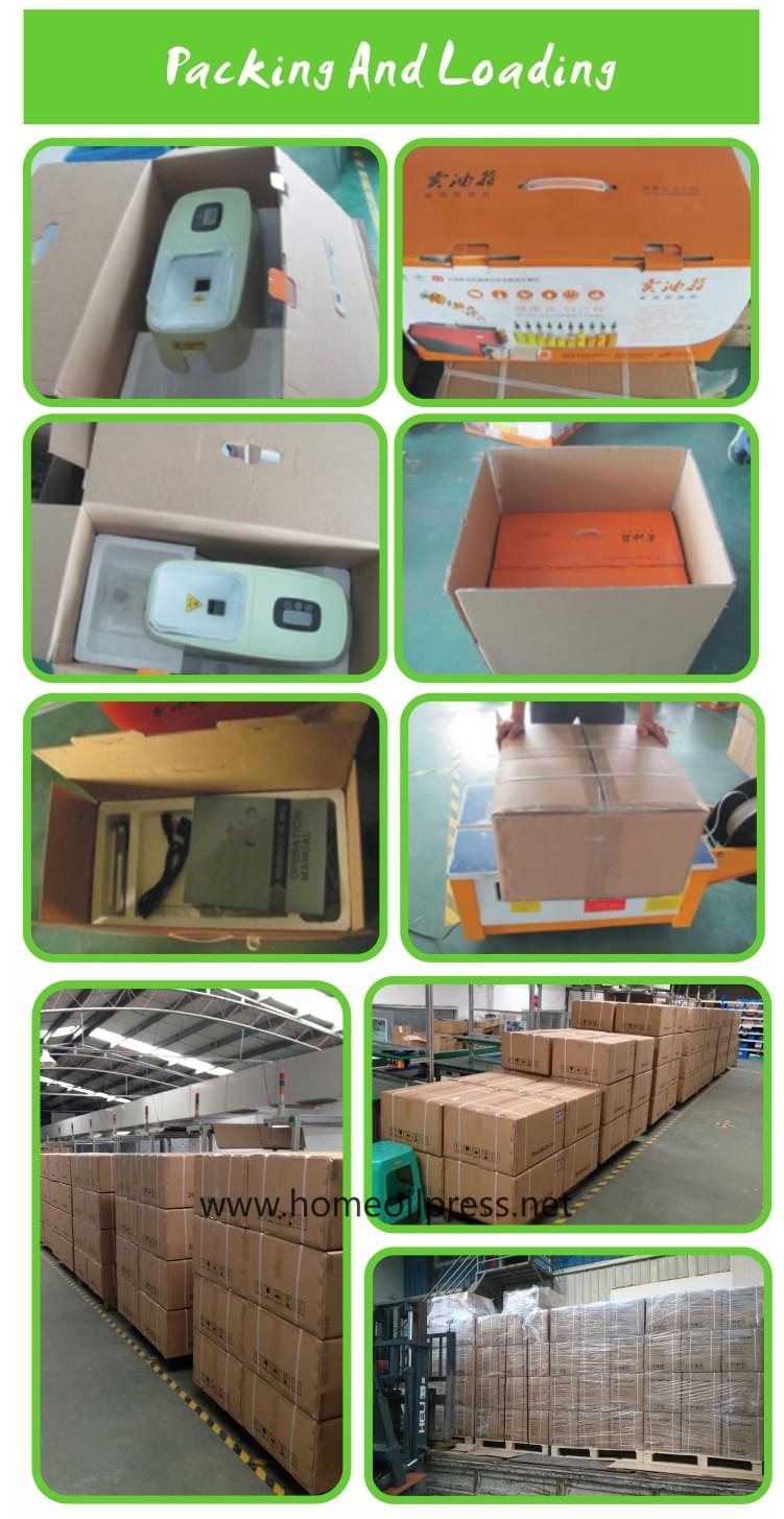cold press flax seed oil press packing and loading