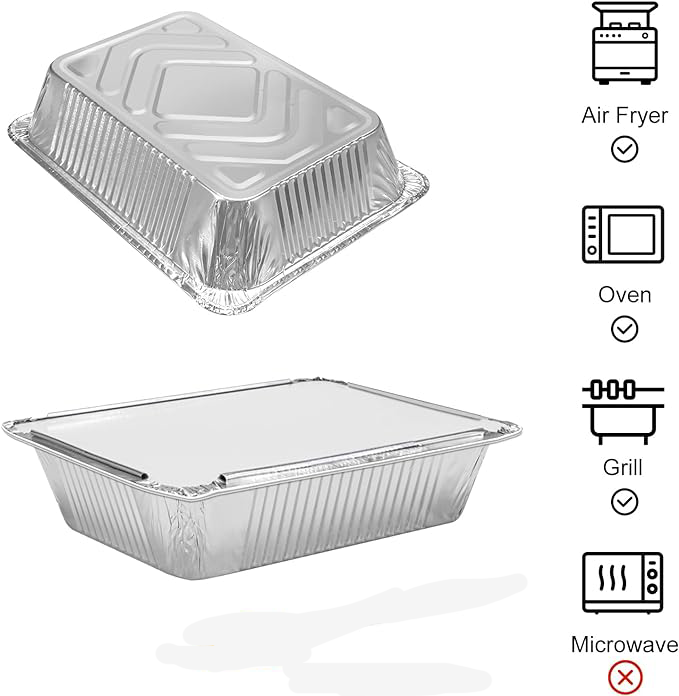 Disposable Special Feature Aluminum Foil Containers for Christmas Catering Meal Prep