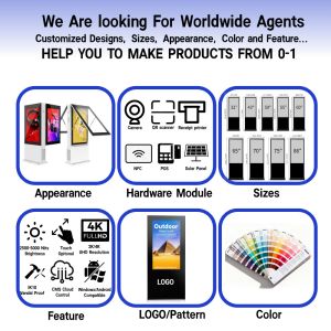 Double-sided Outdoor LCD Digital Signage with 10-Point Capacitive Touch 178/178