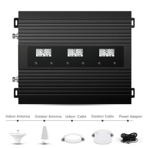 China 800MHz 900MHz 2600MHz Mobile Tri Band Repeater 80dB Gain Booster wholesale