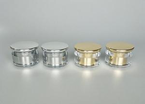 China Silver / Golden Cosmetic Cream Jar , Empty Acrylic Round Cream Jar wholesale